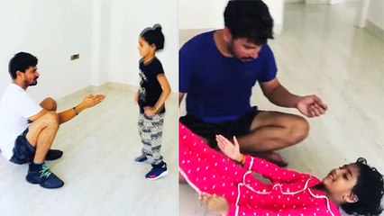 बेटी अदिति को फिटनेस ट्रेनिंग दे रहे है प्रवेश लाल यादव