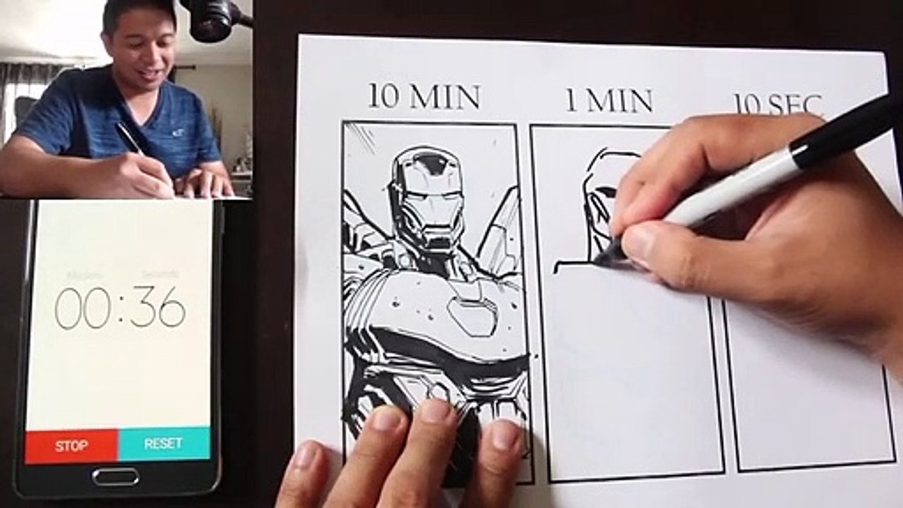 Un artiste dessine Iron Man