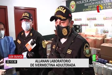 Los Olivos: intervienen laboratorio que fabricaba Ivermectina sin autorización