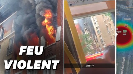 Les images d'un violent incendie à Paris, porte d'Orléans