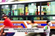 Transportistas anuncian paro indefinido por falta de subsidio
