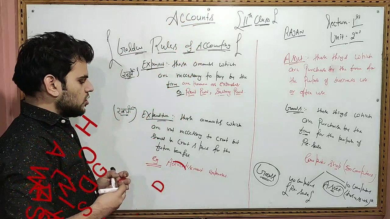 CBSE -11th -- ACCOUNTS -- Unit -2 lecture -1Meaning of Expense & Expenditure By Rajan sir