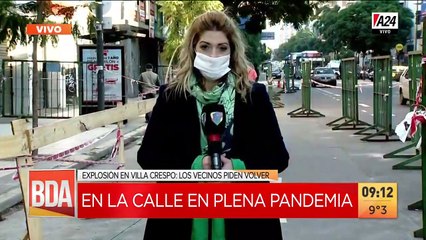 Vecinos quieren volver al edificio de la explosión en Villa Crespo