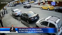 Cámara de vigilancia graba como delincuentes asaltaron a una pareja en Guayaquil