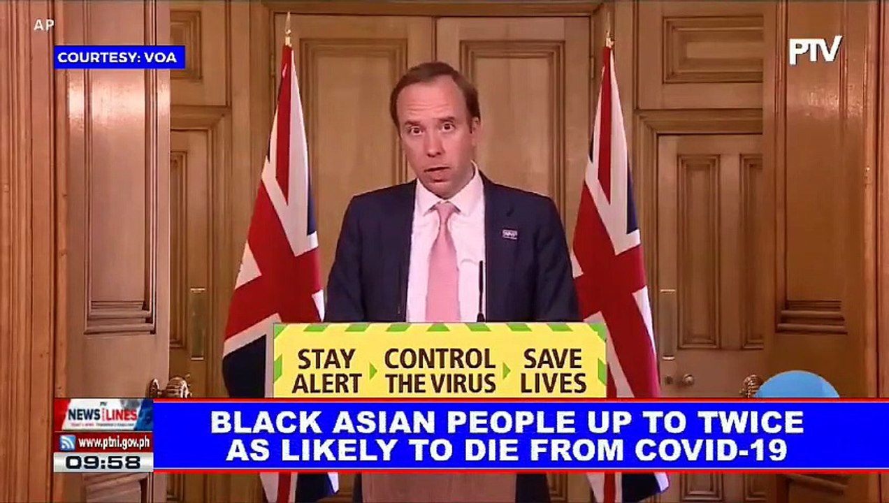 Black Asian people up to twice likely to die from CoVID-19