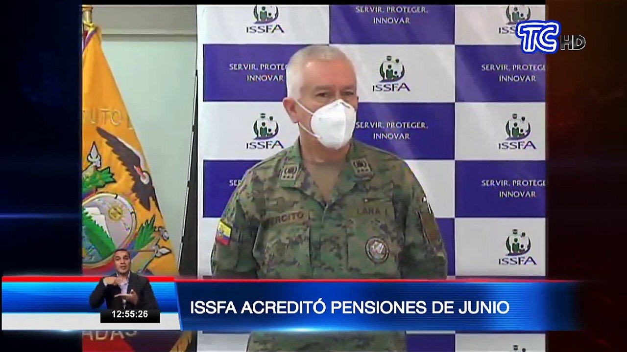Acreditan las pensiones a los militares jubilados, anunció el ministro de Defensa, Oswaldo Jarrín