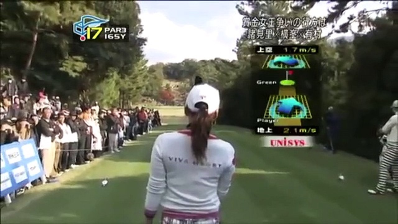 顔も体もスーパーショットの有村智恵!! スイング、ドライバーもバッチリ!!