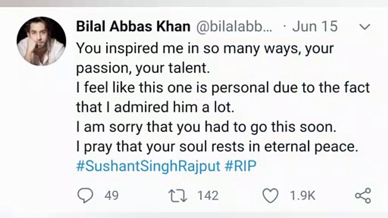 PAKISTANI CELEBRITIES REACTION ON SUSHANT SINGH RAJPUT DEATH