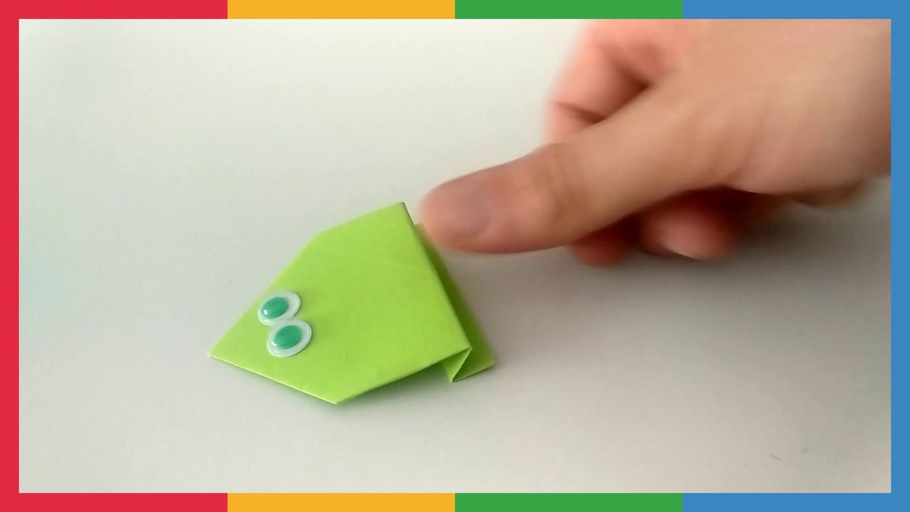 #ORIGAMI - #PAPIROFLEXIA: #RANA SALTARINA de PAPEL fácil para niños - by CARA BIN BON BAND
