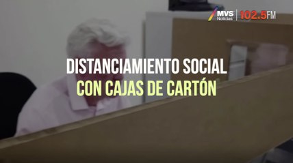 Distanciamiento social con cajas de cartón