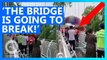 Dancing Chinese 'Aunties' Stomp on Glass-Bottom Bridge!