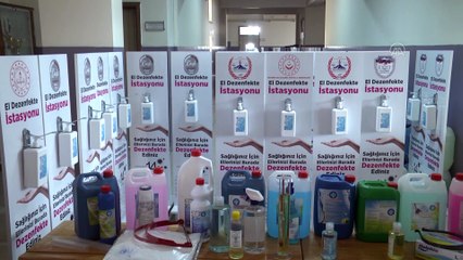 LGS'ye girecek öğrencilerinin dezenfektan malzemesi liselilerden - KAYSERİ