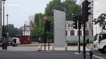 Winston Churchill statue and the Cenotaph boarded up ahead of London's Black Lives Matter protests