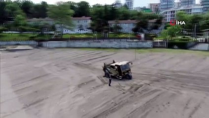 Karadeniz sahilleri kum temizleme aracıyla temizleniyor