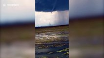 Landspout tornado touches down in northern Thailand