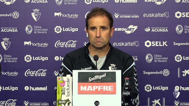 Declaraciones del entrenador osasunista Jagoba Arrasate antes del reinicio de liga ante la Real Sociedad