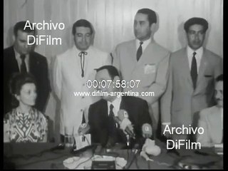 Juan Peron conferencia de prensa en Paraguay 1972
