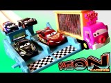 Cars Neon Racers Neon Nights Track Set 2014 NEW Metallic Lightning McQueen Disney Pixar