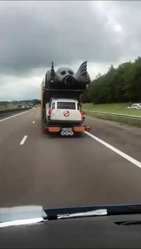 Ce camion transporte des voitures incroyables sur l'autoroute