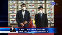 Ecuador recibió nueva donación de 35 mil mascarillas e insumos médicos por parte de China