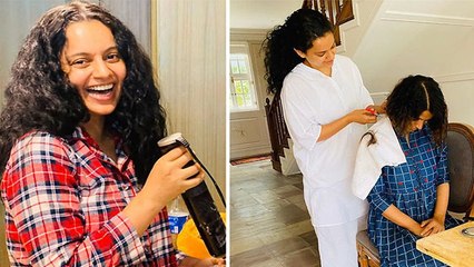 Kangana Ranaut बनीं Hair Stylist, बहन रंगोली का किया Haircut | FilmiBeat