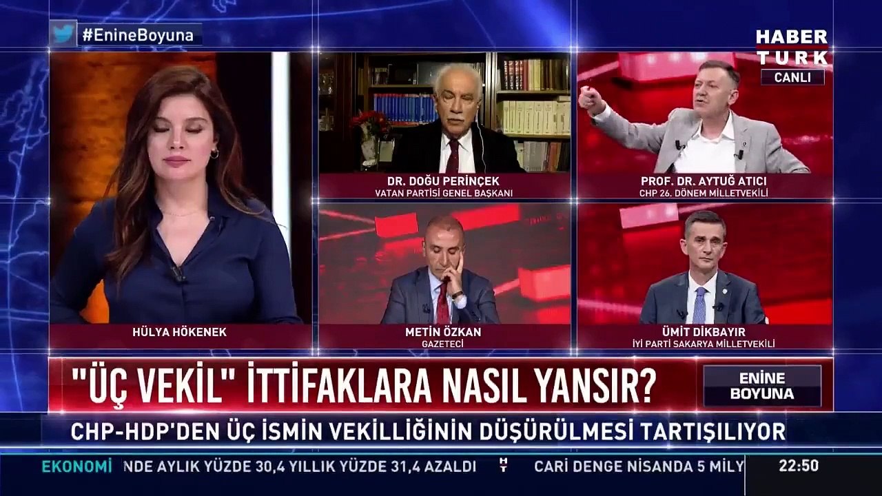 Canlı yayında sert tartışma! Perinçek ile Atıcı arasında çiçek kavgası