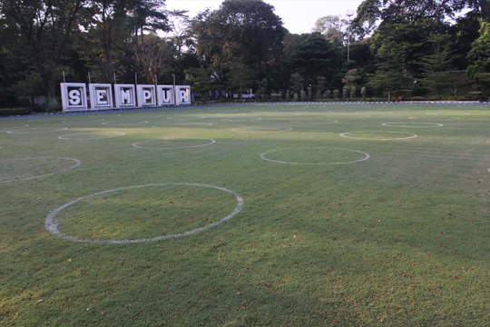 Lapangan Sempur Bogor Dibuatkan Lingkaran Penanda Jarak