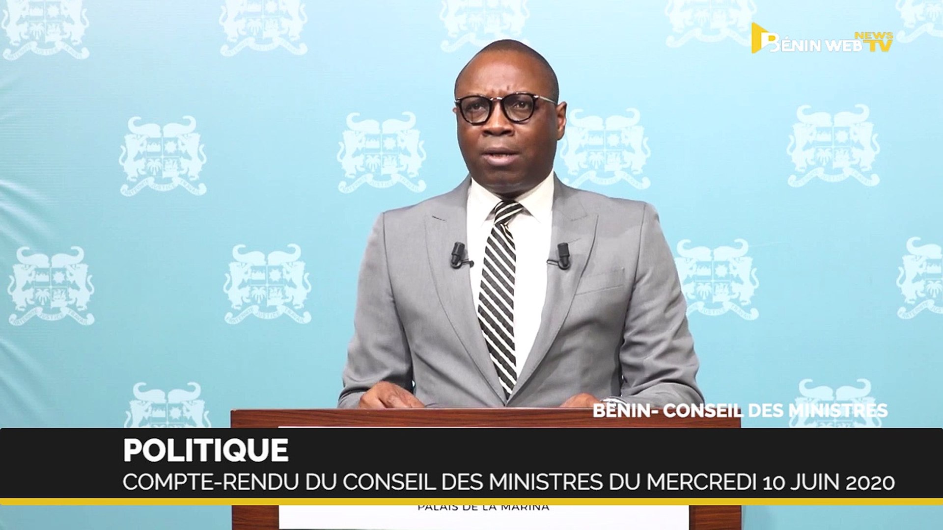 Bénin : compte-rendu du conseil des ministres du mercredi 10 juin 2020 -  Vidéo Dailymotion
