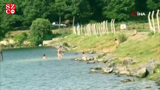 Gölette çocukların tehlikeli oyunu