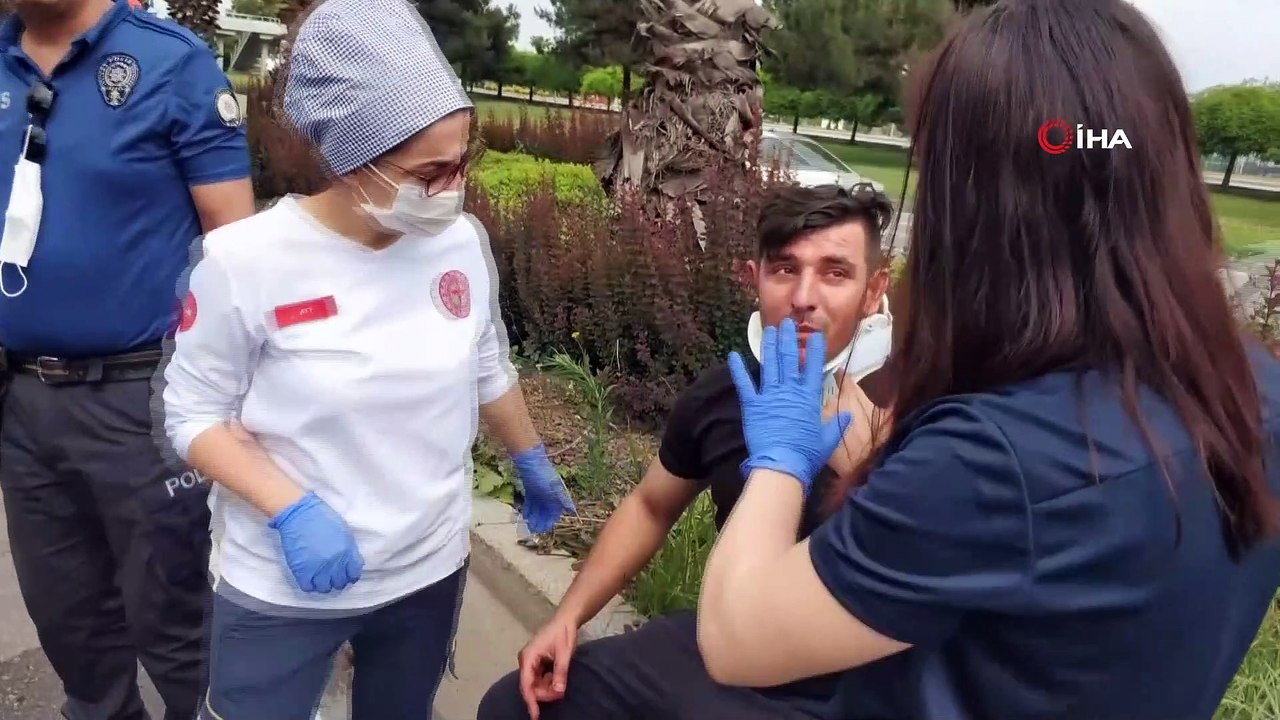 Takla atan otomobilin sürücüsü ölümden döndü