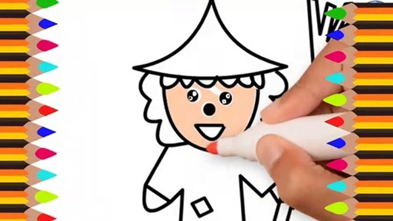 witch drawing for kids, how to draw witch easily, simple witch drawing
