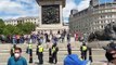 Tense scenes as police form line between far-right and BLM protesters in Trafalgar Square
