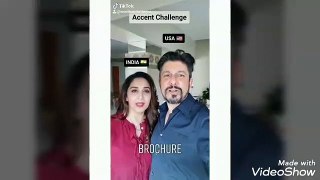 Madhuri dhixit and her husband accept the challenge of English