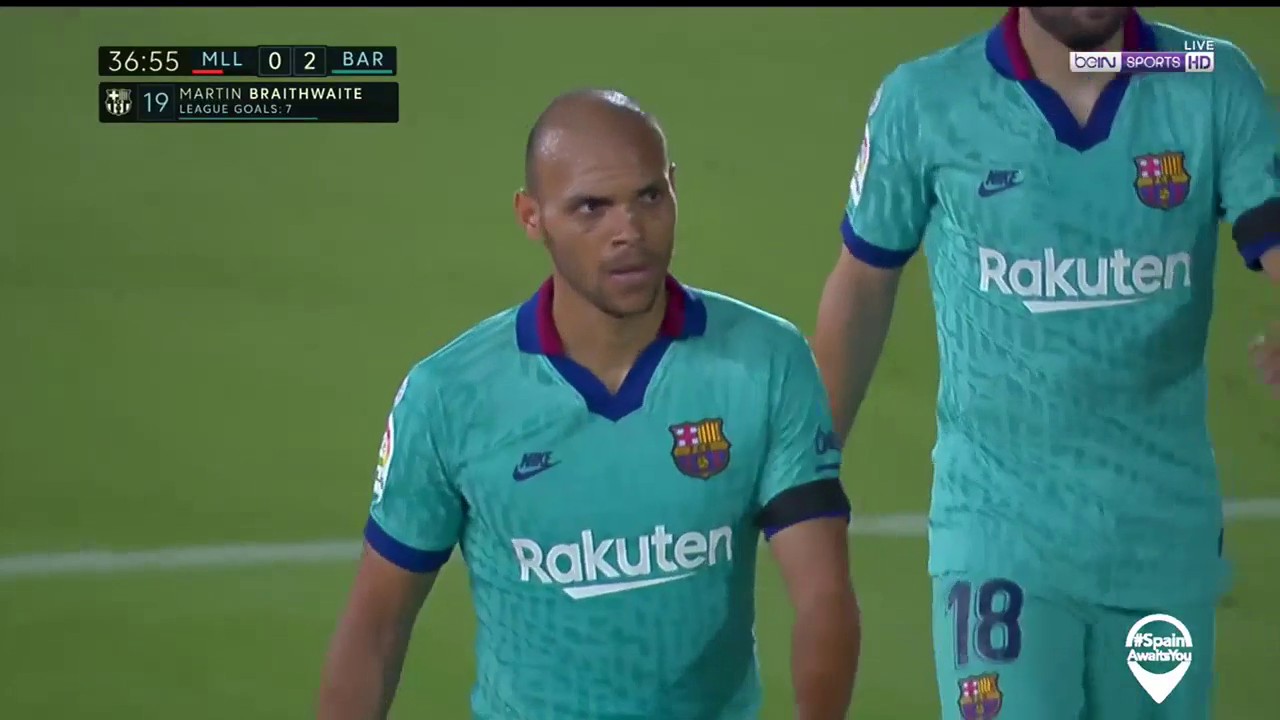 Mallorca 0-2 Barcelona - GOAL Braithwaite