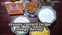 How to Make Mango Custard | Creamy Mango Custard | कैसे बनाएं मैंगो कस्टर्ड | مینگو کسٹرڈ بنانے کا طریقہ | Mango Custard by Umaima food secrets