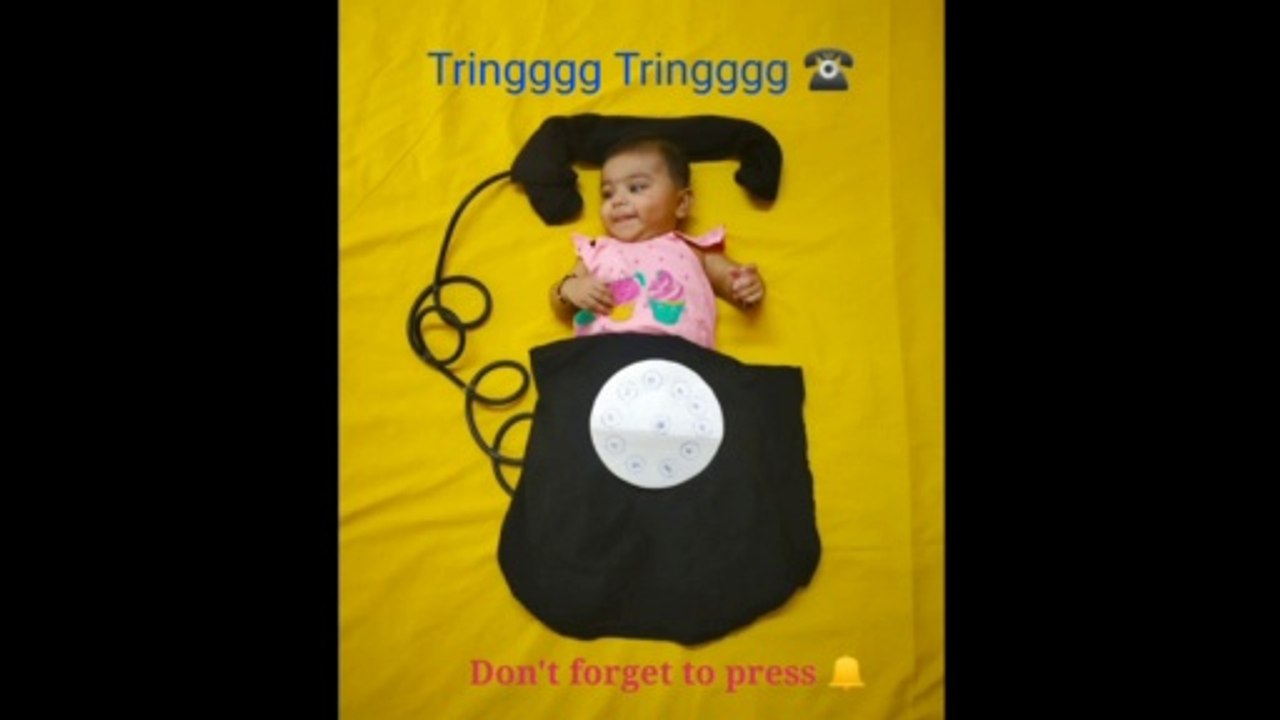 Telephone Theme Baby Photo shoot.