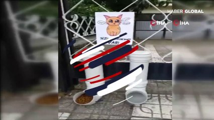 Minik Hatice evinin önüne kurduğu düzenekle herkese örnek oldu