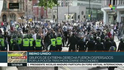 Reino Unido: policía disperso a grupos de extrema derecha