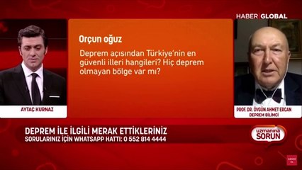 Prof. Dr. Ahmet Ercan, Haber Global ekranlarında uyarmıştı!