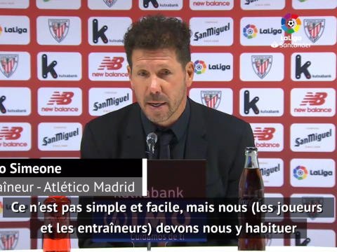 28e j. - Simeone : Nous devons nous habituer à jouer sans supporters
