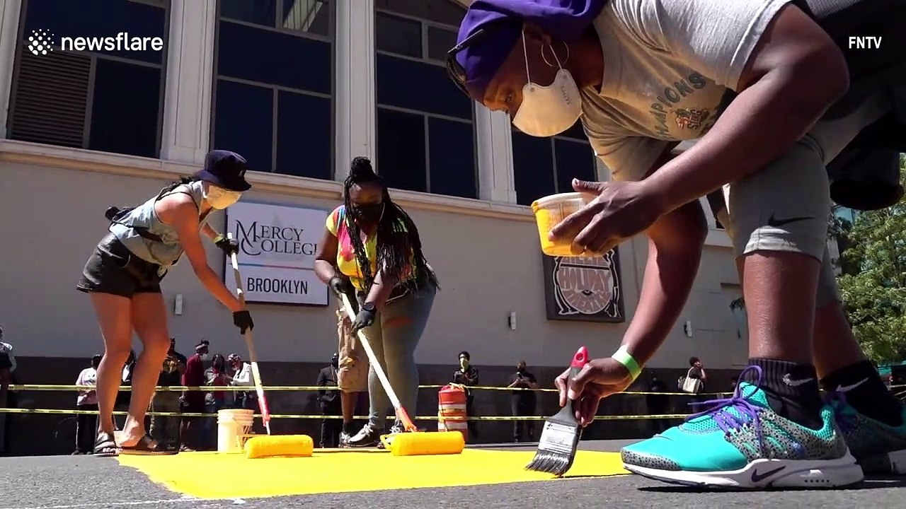 New York City's first Black Lives Matter mural unveiled on Brooklyn street