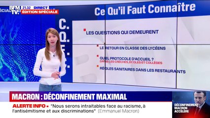 下载视频: Écoles, restaurants, frontières... Les principales annonces d'Emmanuel Macron dans son allocution