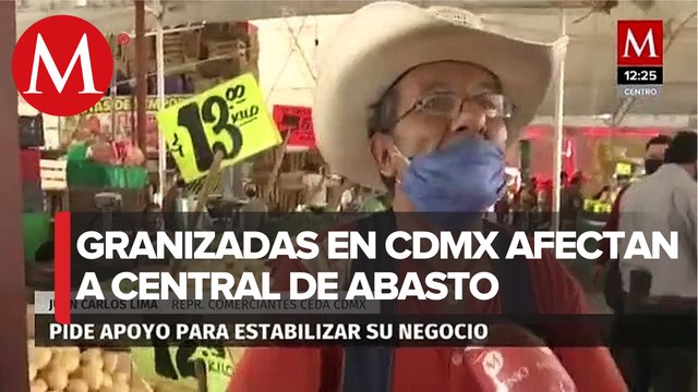 Comerciantes de la central de abastos de CdMx se ven afectados tras granizada