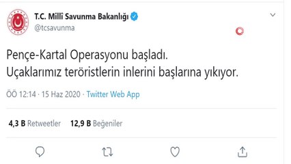 MSB:” Pençe-Kartal Operasyonu başladı”