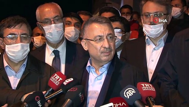 Cumhurbaşkanı Yardımcısı Fuat Oktay, depremde zarar gören Elmalı köyü'nde açıklamalarda bulundu