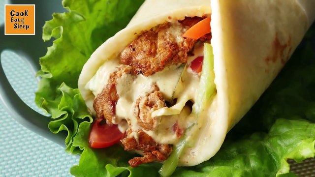 Grilled chicken shawarma with Lebanese style pita bread Recipe - Cook Eat and Sleep
