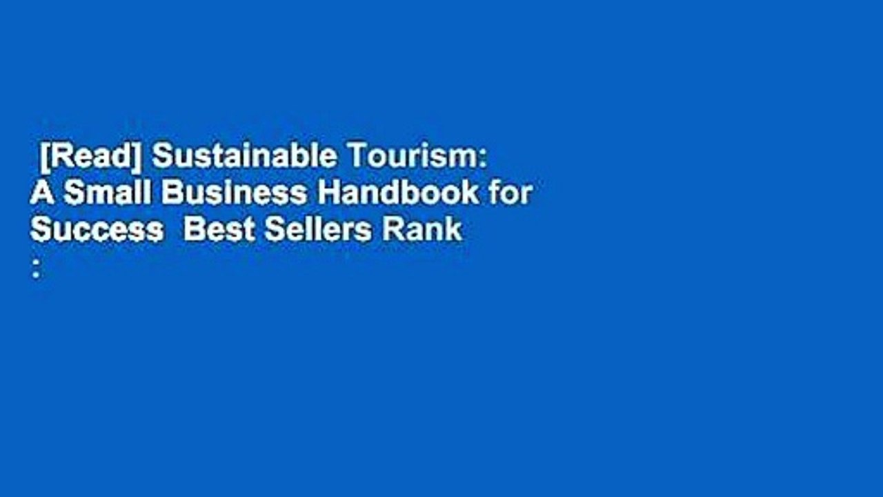 [Read] Sustainable Tourism: A Small Business Handbook for Success  Best Sellers Rank : #2