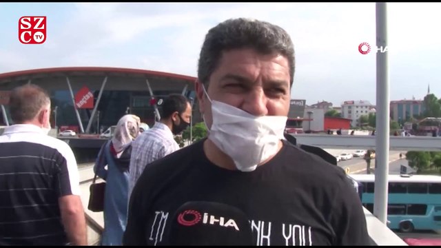 E-5'teki yoğun trafik havadan görüntülendi