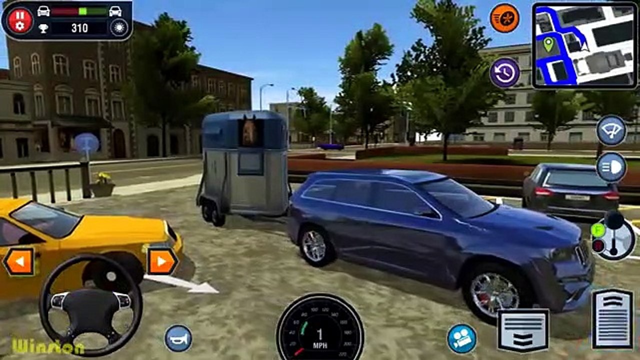 Car Driving School Simulator 4 - SUV Carry Horse Trailer City Driving Android Gameplay