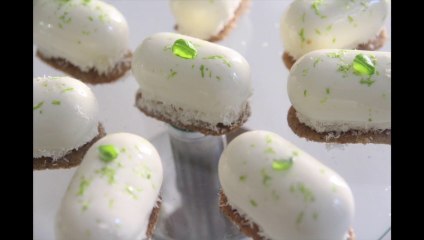 Entremet ananas au citron vert et basilic